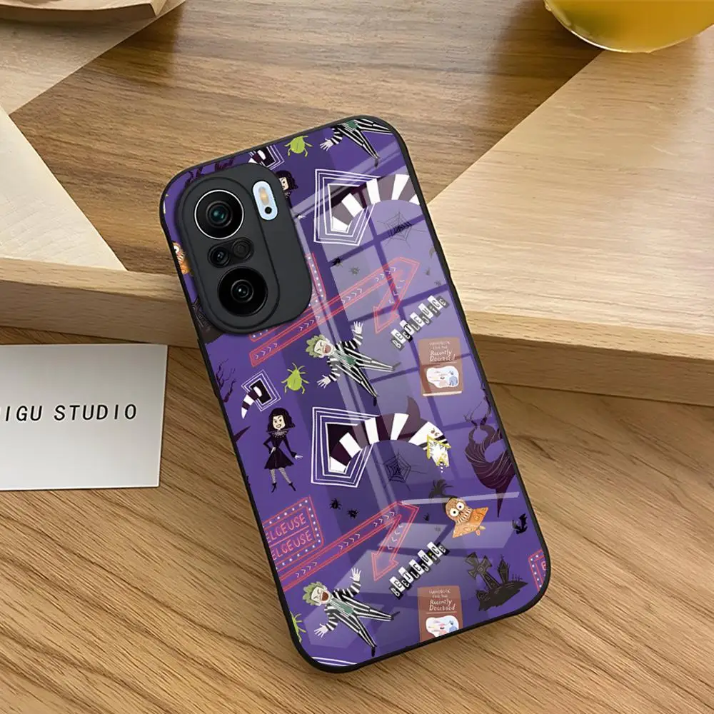 thumbnail image 1 of Funda de teléfono B-Beetlejuices 2 para Redmi 13 12 13c 12c Note 13 Pro Plus 11 12 Pro 10 12s 11s Cubierta trasera de vidrio templado, 1 of 5