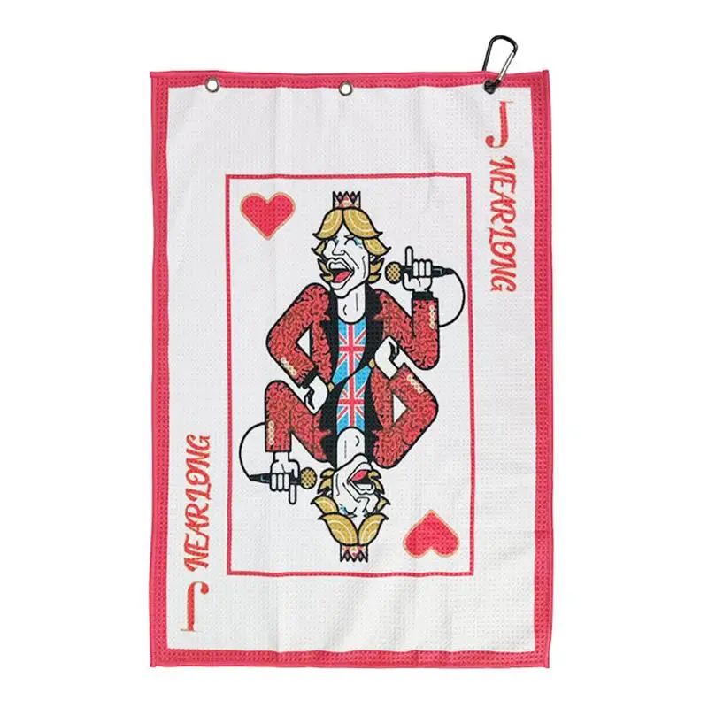 

Полотенце для гольф-клуба чистящая ткань с карабином с зажимом портативный клоун с принтом очиститель мяча для гольфа очищает грязь песок грязь трава