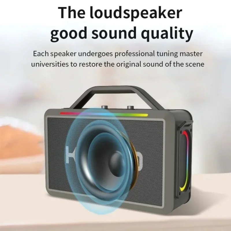 KIMISO Karaoke Bluetooth speaker wireless subwoofer portable speaker Bluetooth 5.3 with dual microphone 7200mAh battery FM radio 2