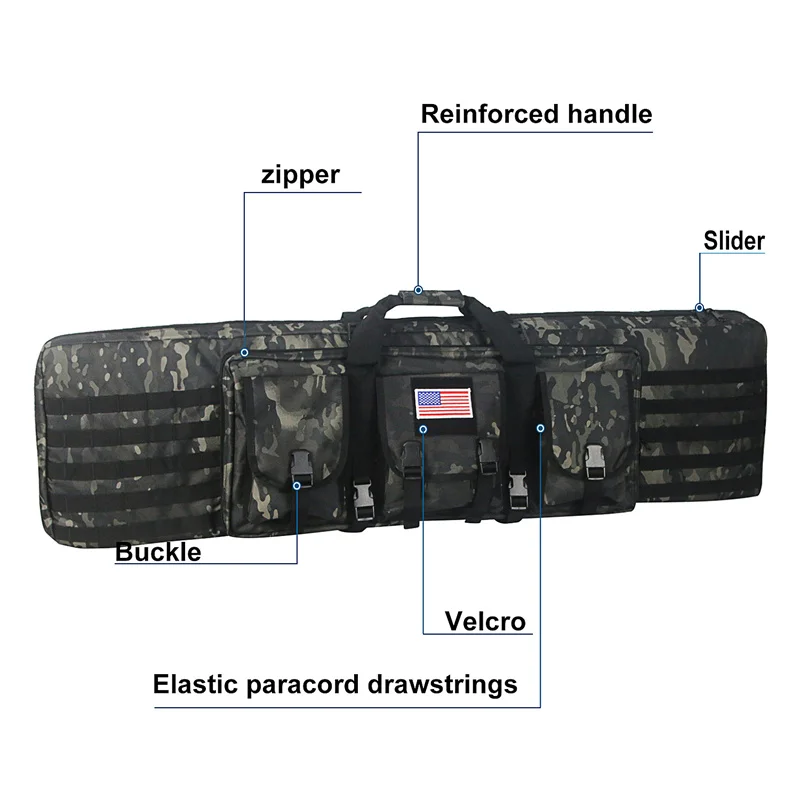 81 97 106 122cm Tactical Gun Bag Double Rifle Case  Molle Rifle Bag Sniper Airsoft Gun Case Backpack Hunting Gun Holster 2