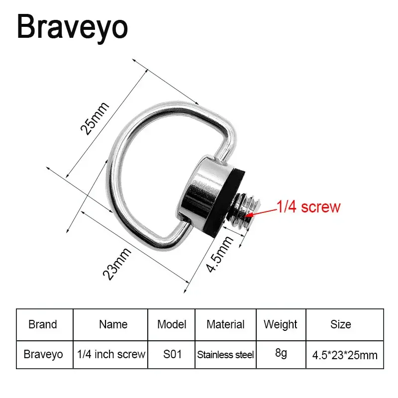 Camera Screw D-ring Quick Release Screw Universal Photography Accessories 1/4 Inch For Dslr Camera Plate camera screw mount camera quick release plate