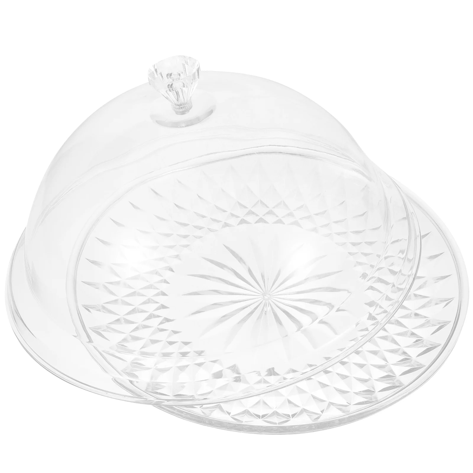 Round Clear Dome Cake Tray With Dome Covered Fruit Bowl Dessert Plate Plastic Display Lid Serving Plates Tray For Wedding