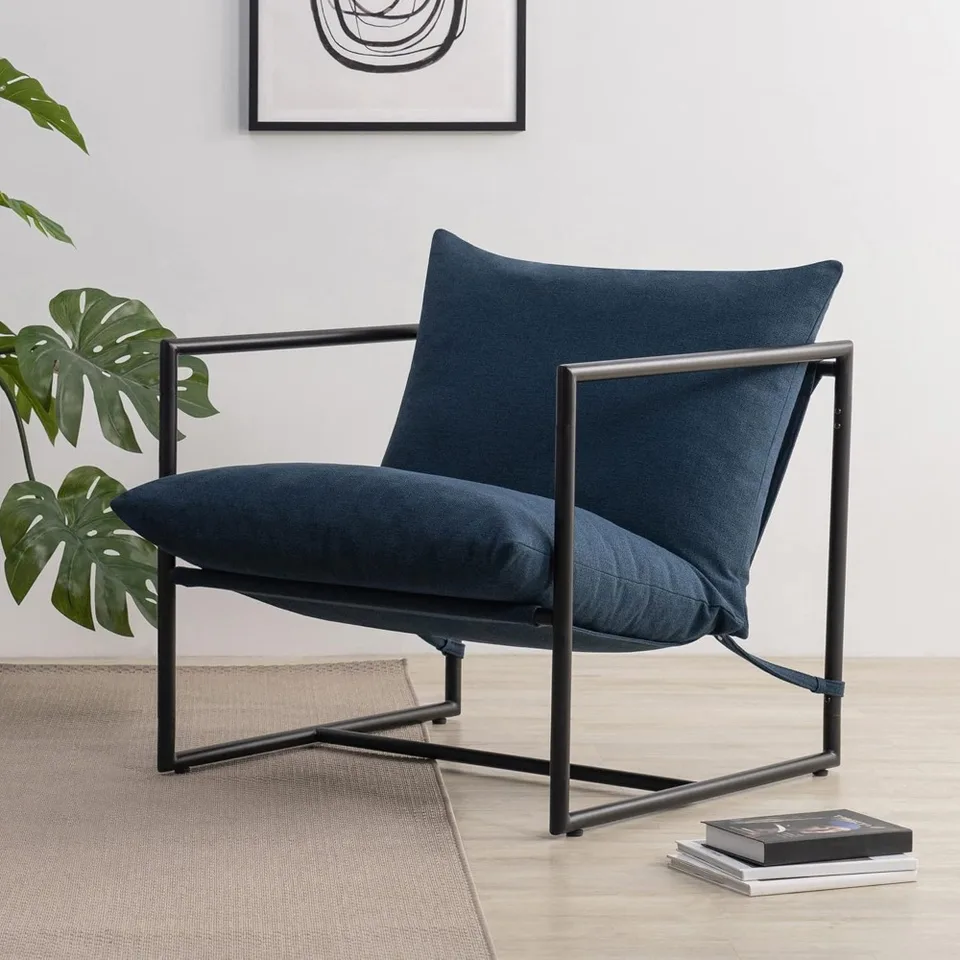 Aidan, Sling Accent Chair, Navy vanity chair bedrooms chair chairs