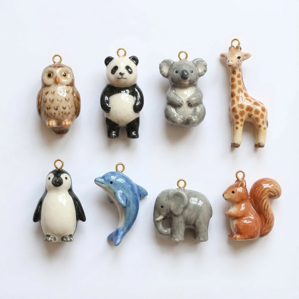 Niedliche und trendige neue Tier-Serie: Eichhörnchen, Eule, Elefant – DIY-Anhänger für die Schmuckherstellung