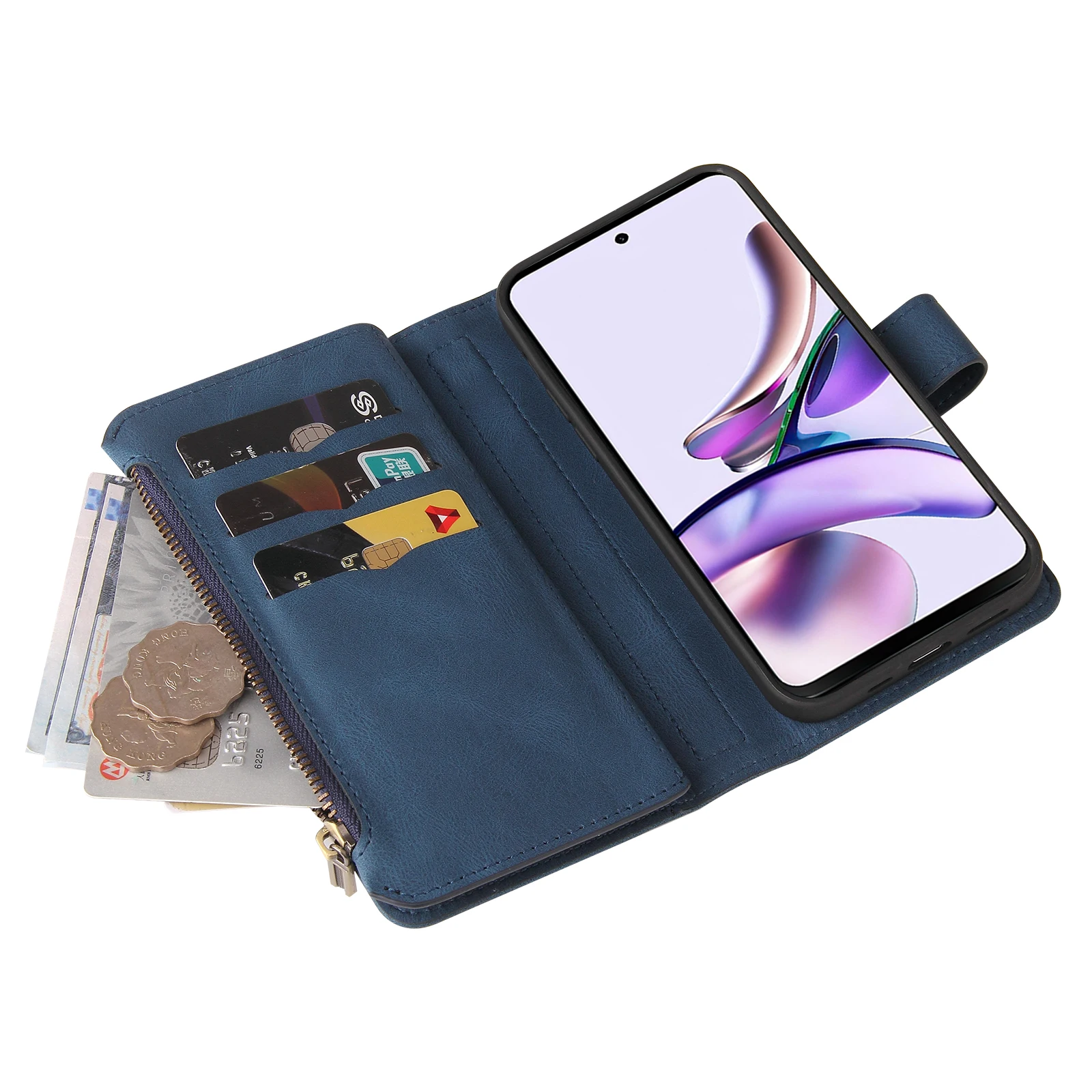 Custodia A Portafoglio In Pelle Pu Con Cerniera Per Samsung Galaxy A13Lite F23 A03 Core M52 S22 Ultra A02 Euro A72 A01Slot Per Schede Telefoniche Flip