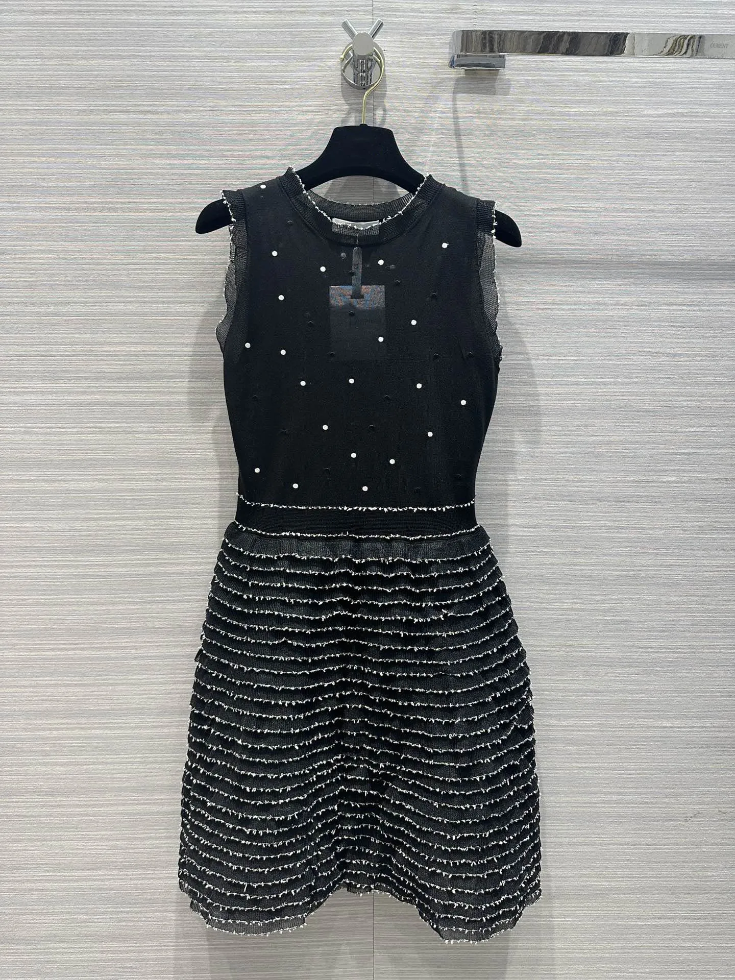 

Black and white polka dot lace dress casual fashion 2023 summer new style 0329