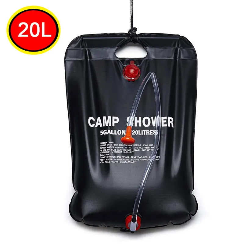 20L Water Shower Bag Solar Energy Portable Foldable Heated Outdoor Camping PVC Travel Van caravan accessories camper trailer g energy led module power supply 5v 40a n200v5 a 200w 200 to 240v for indoor outdoor p5 p10 led panel