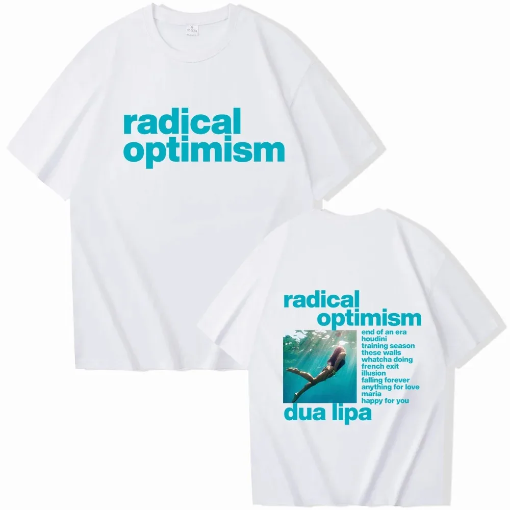 스트리트웨어 힙합 하라주쿠 티셔츠, Dua Radical Optimism 2024 티셔츠, Lipa O-넥 반팔 대형 티, 루즈 버전, 유니섹스