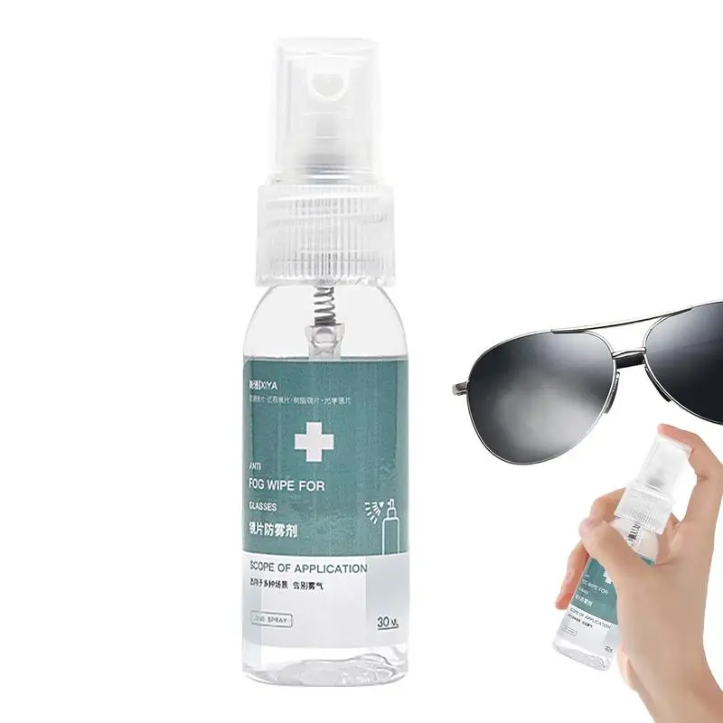 

Antifogging Agent For Glasses Defogger Glass Cleaner Lens Cleaner Spray 30ml Long Lasting Anti-Fog Agent Clear Sight Portable