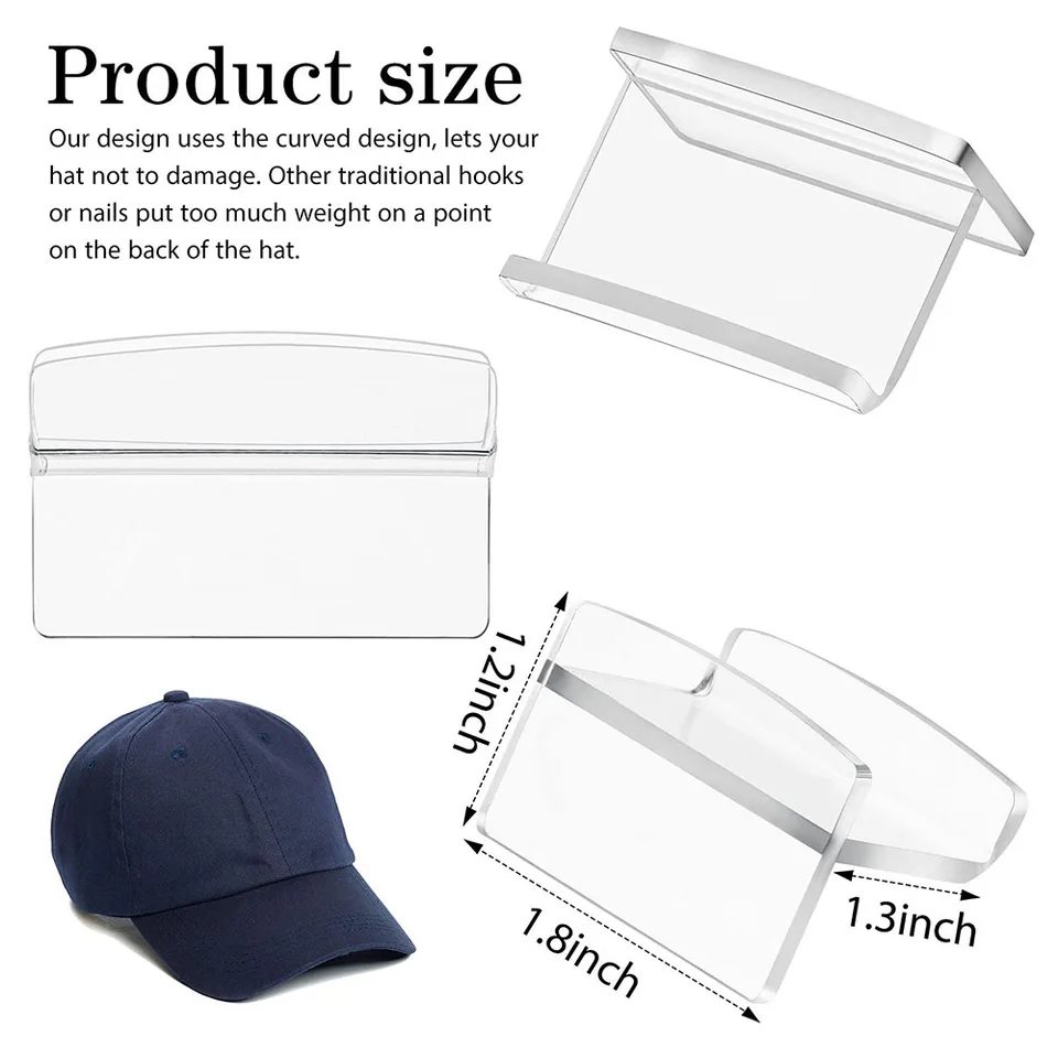 Set da 5/10 ganci adesivi per cappelli a forte tenuta per parete