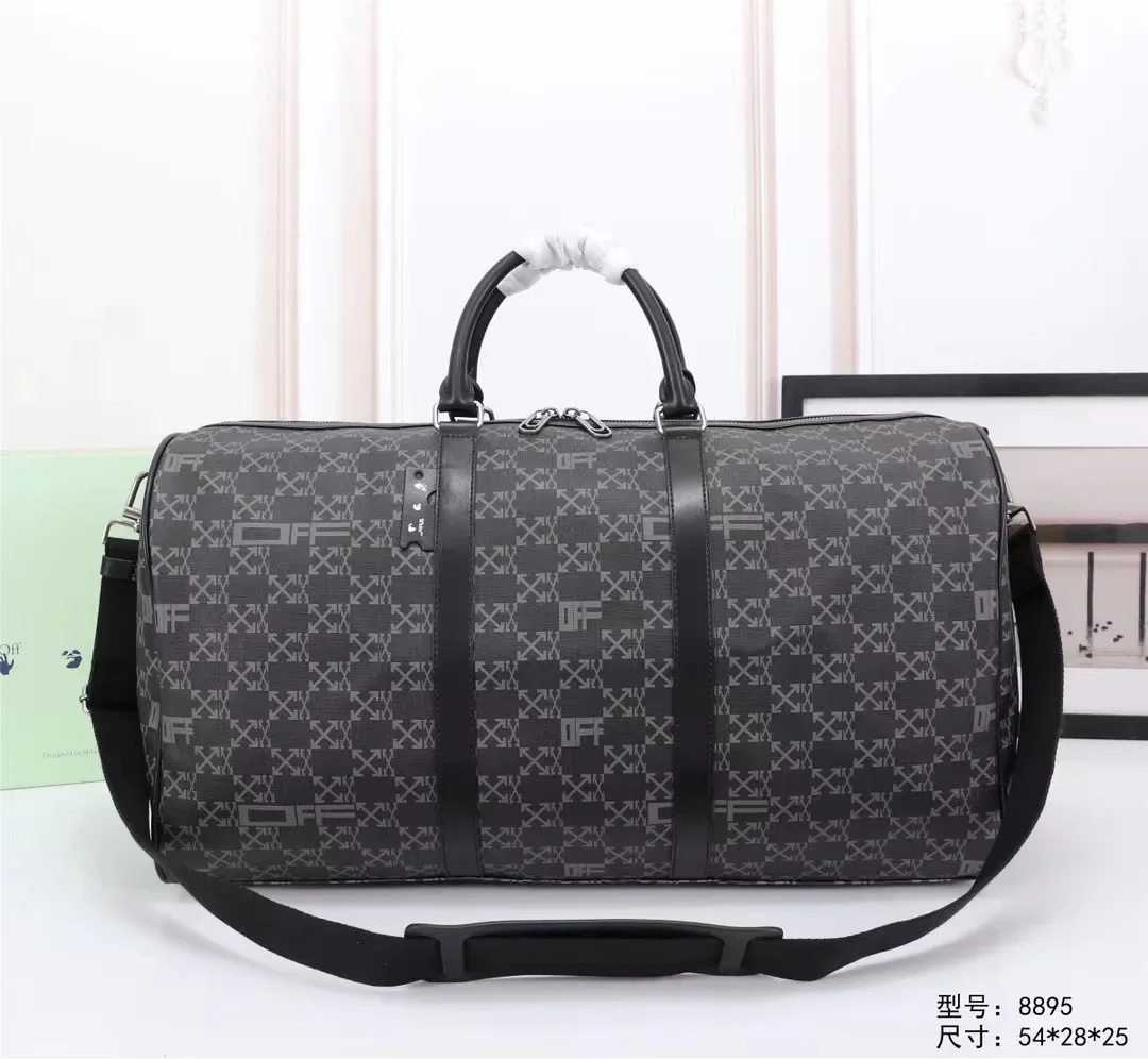 

2024 New Fashion Off White Large Capacity Arrow Short Luggage Bag Gym Bags Handbag Crossbody Men's and Women's Business Bags