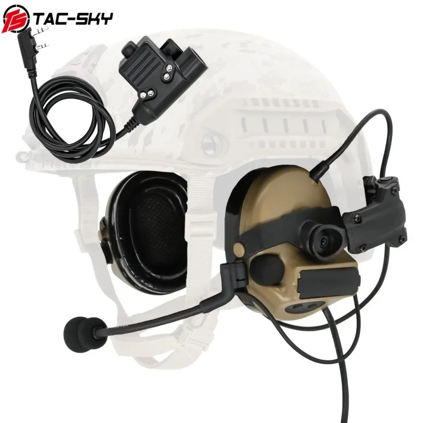 

TS TAC-SKY Military Tactical Helmet ARC Rail Comtac II Electronic Shooting Earmuffs Airsoft Shooting Comtac 2 Headset