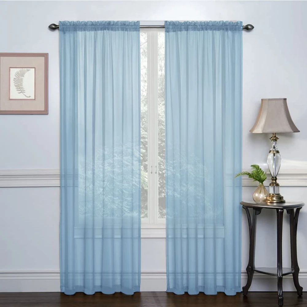 

Kitchen Tulle Modern Home White Sheer Curtains Translucidus Voile Curtain Decorative Window Gauze Translucent Screen Shades