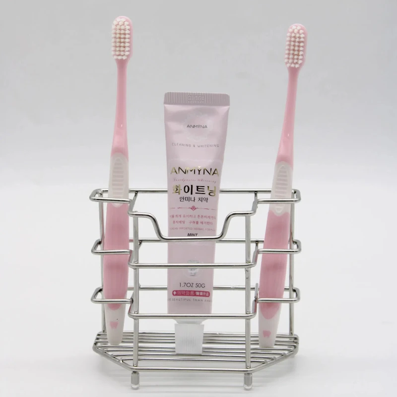 Stainless Steel Bathroom Toothbrush Holder Wall Hanging Multifunctional Toothpaste, Toothbrush, Shaver Storage Rack