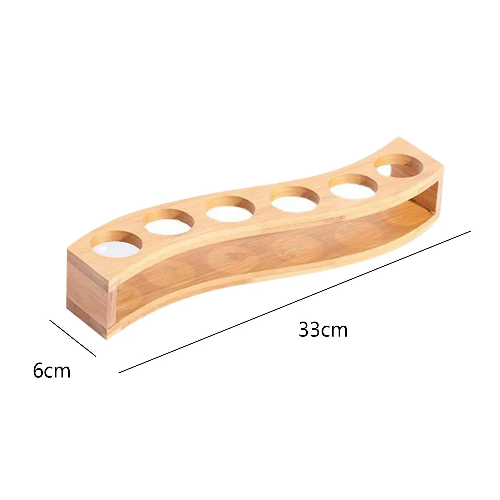6 Holes Glass Holder Cup Rack Barware Accessories Organizer Serving Tray Kitchen Storage Wood for Club Party Bar 6