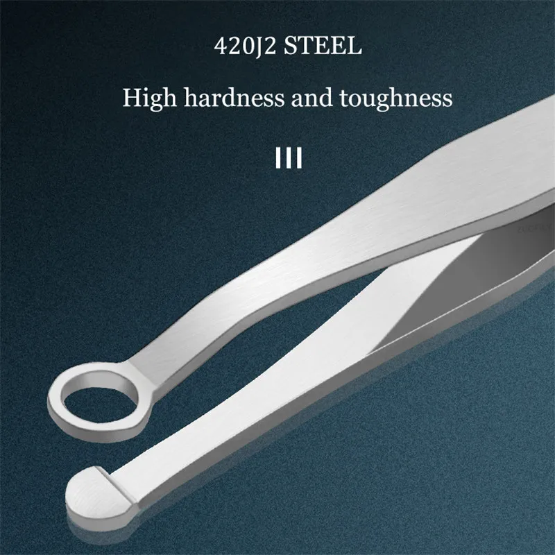 Stainless Steel Nose Hair Trimming Tweezers Round Tip Nose Hair Removal Trimming Tweezer Trimmer Eyebrow Tweezers