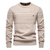 Autumn Winter Mens Sweater High-quality Solid Color Round Neck Warm Pullover Male Fashion Casual Knitwear Sweater Men Clothing 1