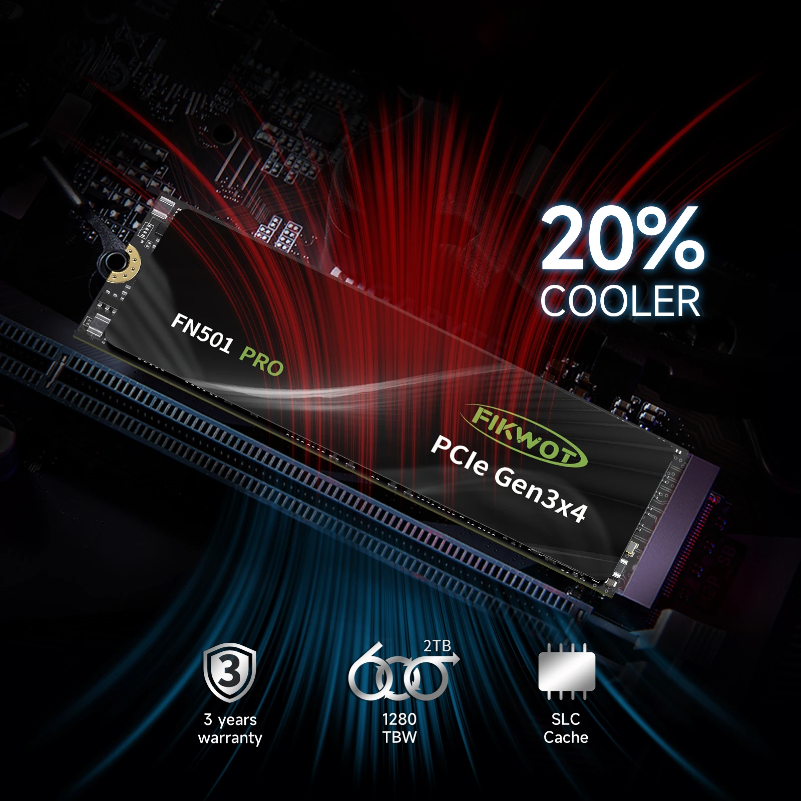 Fikwot ũž Ʈ PS5 ָ Ʈ ̺, 3D NAND SSD, NVMe1.3 2280, M.2 PCIe4.0 * 4 3500 MB/s, 256GB, 512GB, 1TB, 2TB, FN5