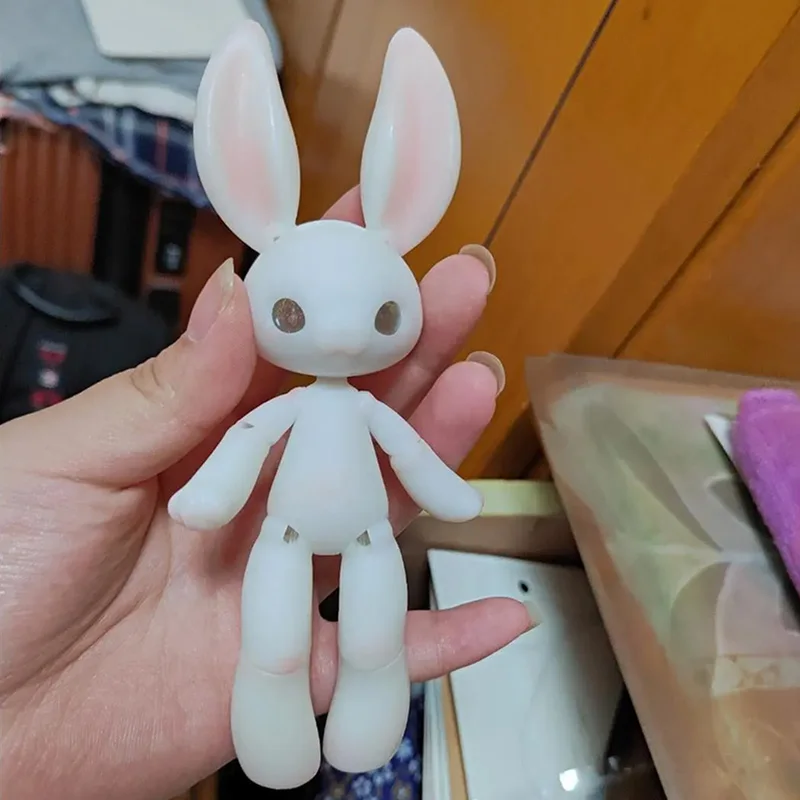 

New 14.5cm Height 3D Printed Resin Rabbit Doll Pet Multi Joint Movable 1/12 Bjd Girl Dress Up Toy