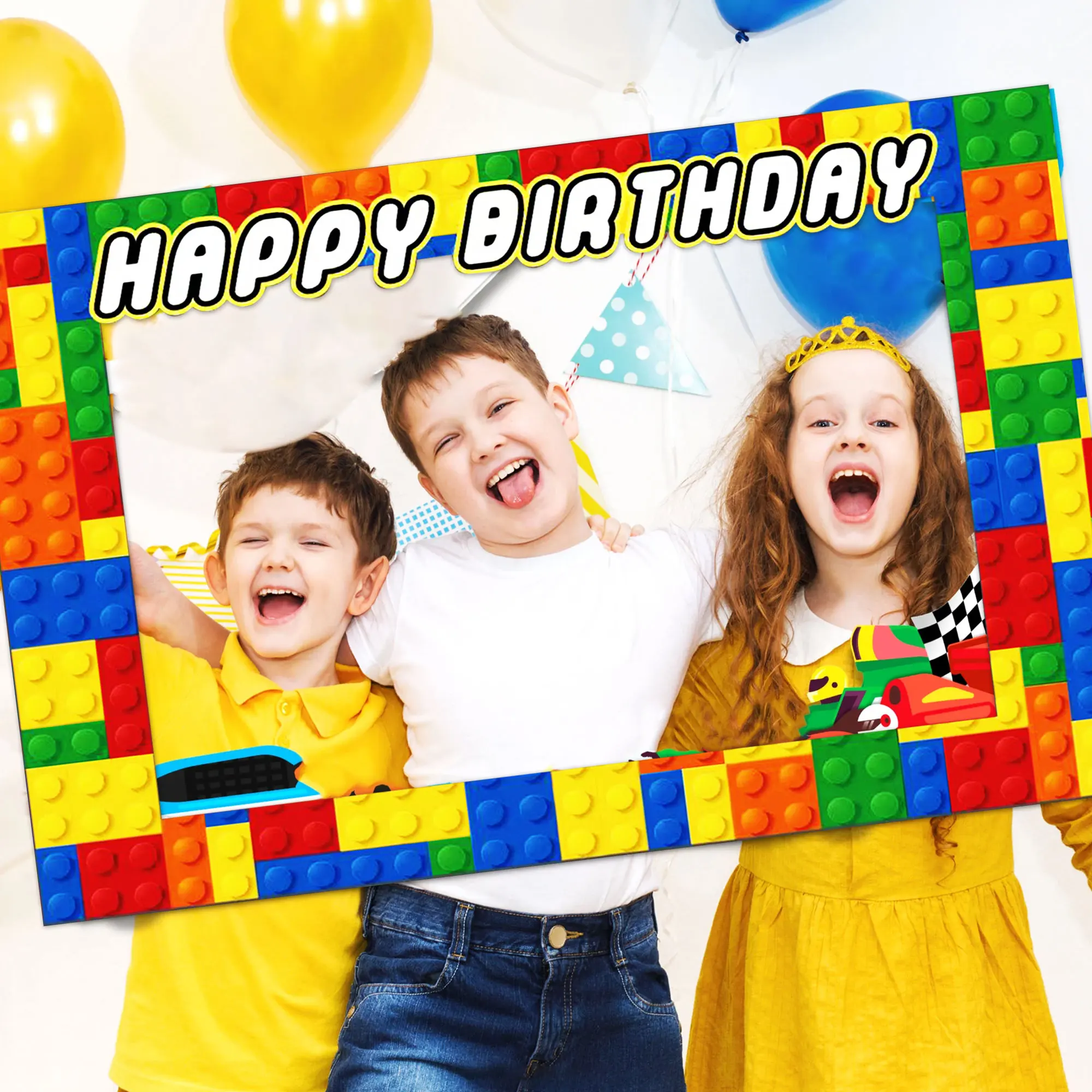 Building Block Party Supplies Building Block Birthday Party Decoration Photo Booth Props Frame party photo props halloween decoration props