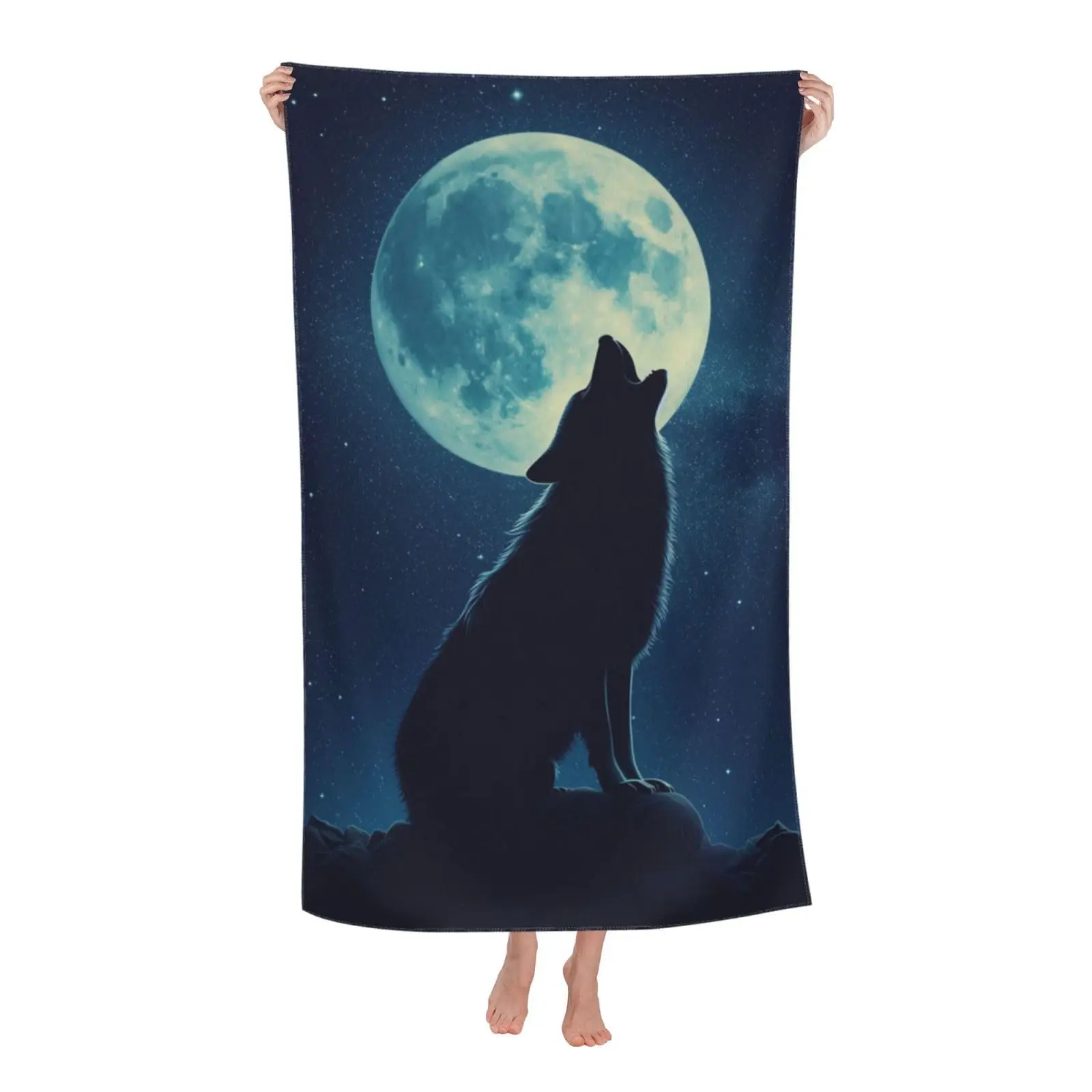 

Wolf Theme Beach Towel Sand-Free Microfiber Soft Towels Quick Dry Pool Towel Absorbent Lightweight Towel for Kids Adult