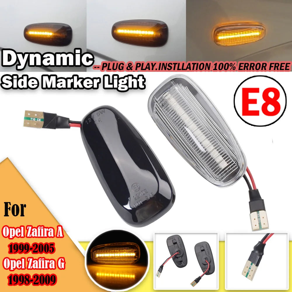 Opel Astra G 1998-2009 Zafira A 1999-2005 사이드 마커 라이트 램프 용 다이나믹 LED 펜더 방향 지시등 2000 2001 2002 2003 2004