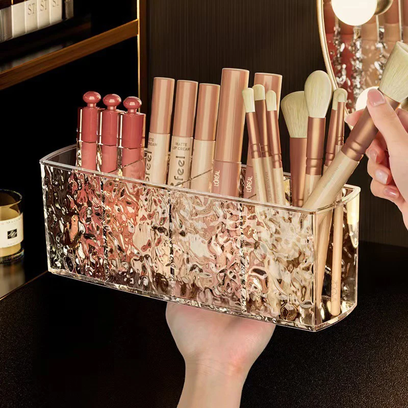 Acrylic Makeup Brush Holder Desk Cosmetic Organiser Lipstick Brush Storage Box Make-up Tool Storage Holder 22*6*8cm/18.5*6*9cm 4