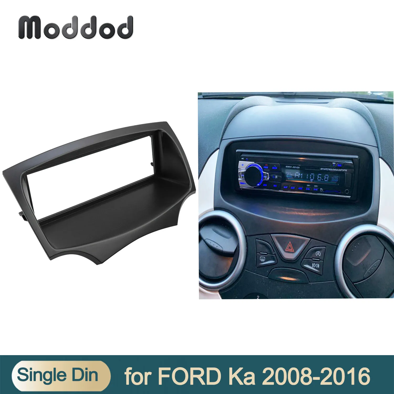 Фото Один Din радиооблицовка для FORD KA 2008-2016 CD DVD стерео панель монтаж приборной панели установочные комплекты отделки рамка для лица №1