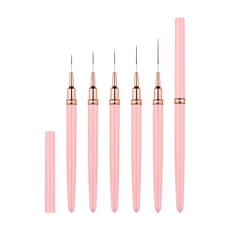 nail brushes 5pcs Nail Art Liner Brush Set UV Gel Nail Brushes Kits French Stripe Line Painting Drawing Flower Pen Professional Manicure Tool