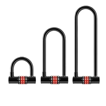 Lucchetto a combinazione antifurto esteso a forma di U Doppio porta in vetro Porta del negozio Lucchetto Lucchetto per bicicletta Accessori per bici Sport all'aria aperta
