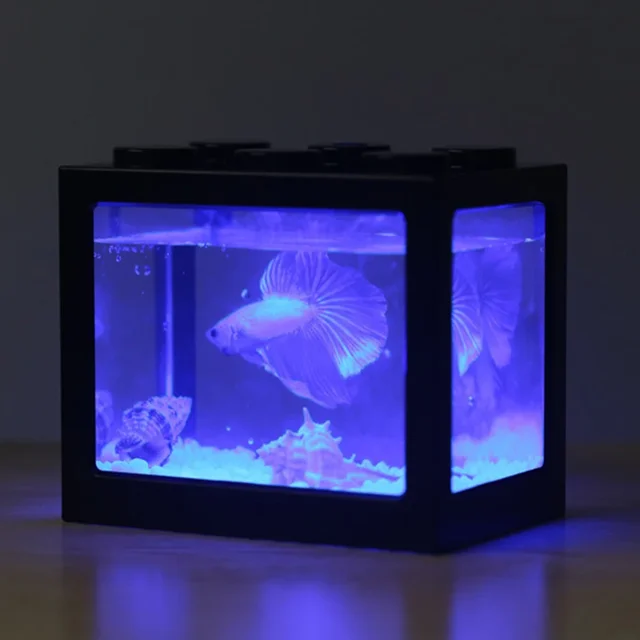 Aquarium Fish Tank Creative Multicolor Stackable Building Blocks Ecological for Small Reptile Pet Box Landscape Seawedecoration 5