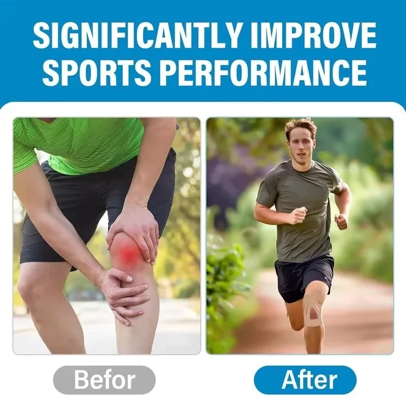무릎용 운동 요법 테이프 4개, 방수 및 탄력성, 통기성 무릎 테이프, 운동용 테이프는 달리기 시 지원 및 안정성을 제공합니다.