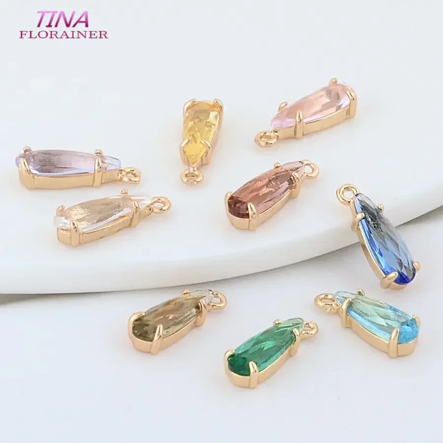 5*14,5mm 14 Karat Gold Farbe Messing Drop Charms Anhänger Halskette Ohrringe Schmuck Herstellung liefert Zubehör