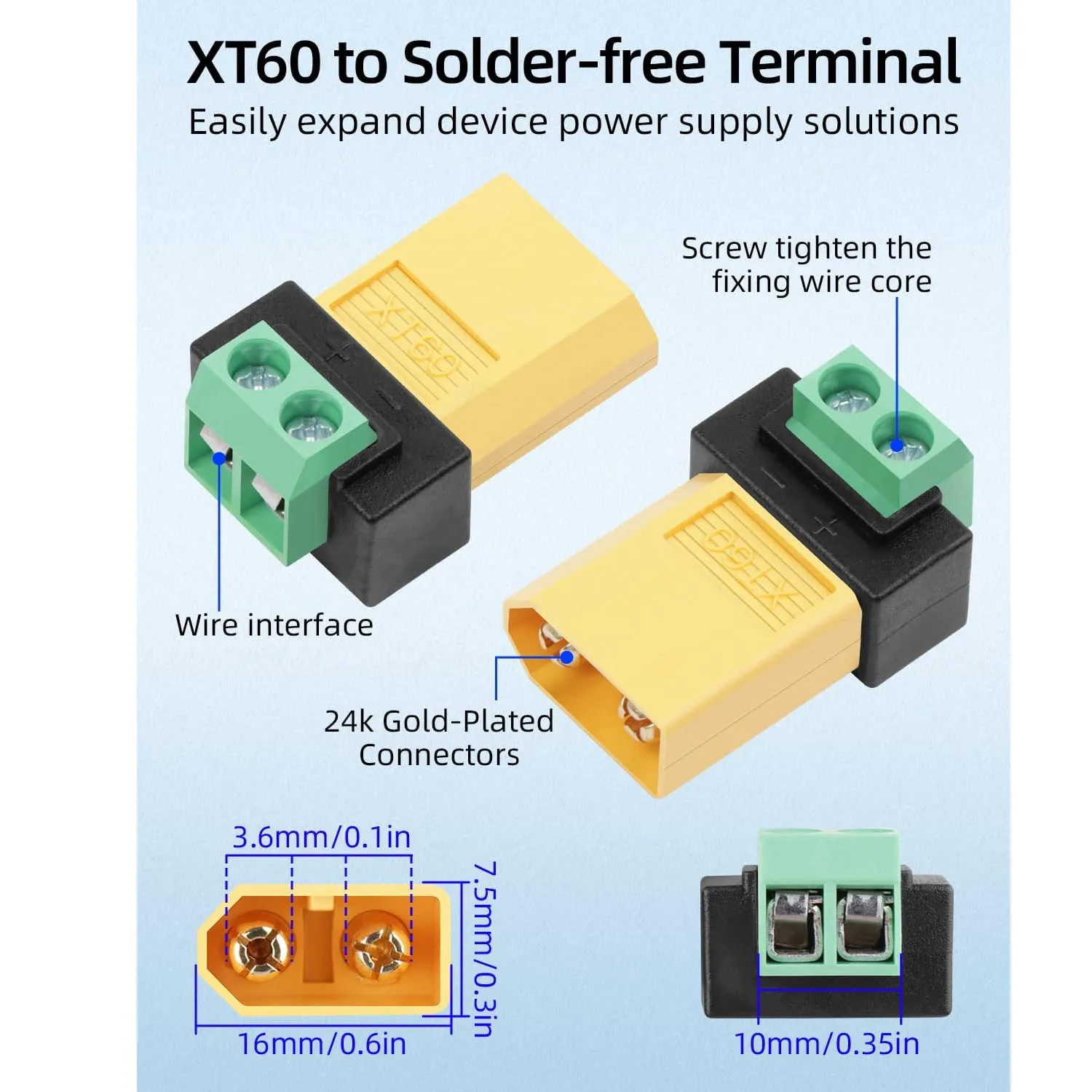 Connecteur XT60 Mâle/Femelle avec Tournevis - Lot de 1