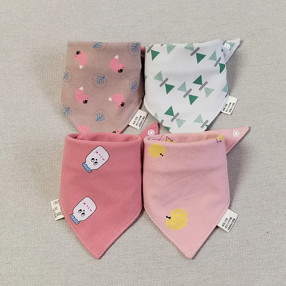 4 Pieces Baby Bibs Cotton Triangle Soft Teething Saliva Towel Burp Cloth Newborn Bandana Bib Baby Eating Accessories Wholesale 5