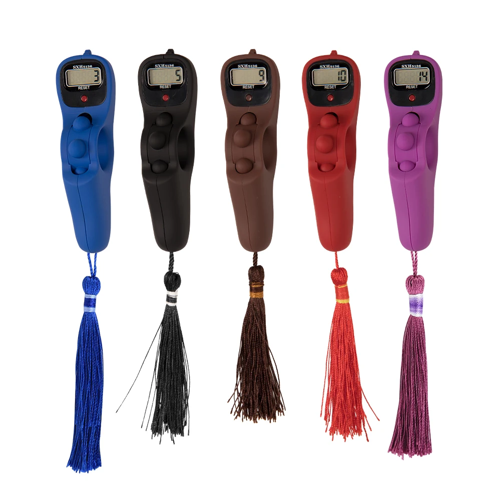 2038P Portable Handheld Digital Beads Counter Relaxation Game  LCD Digital Tassel Rosary Counter for Muslim Prayer