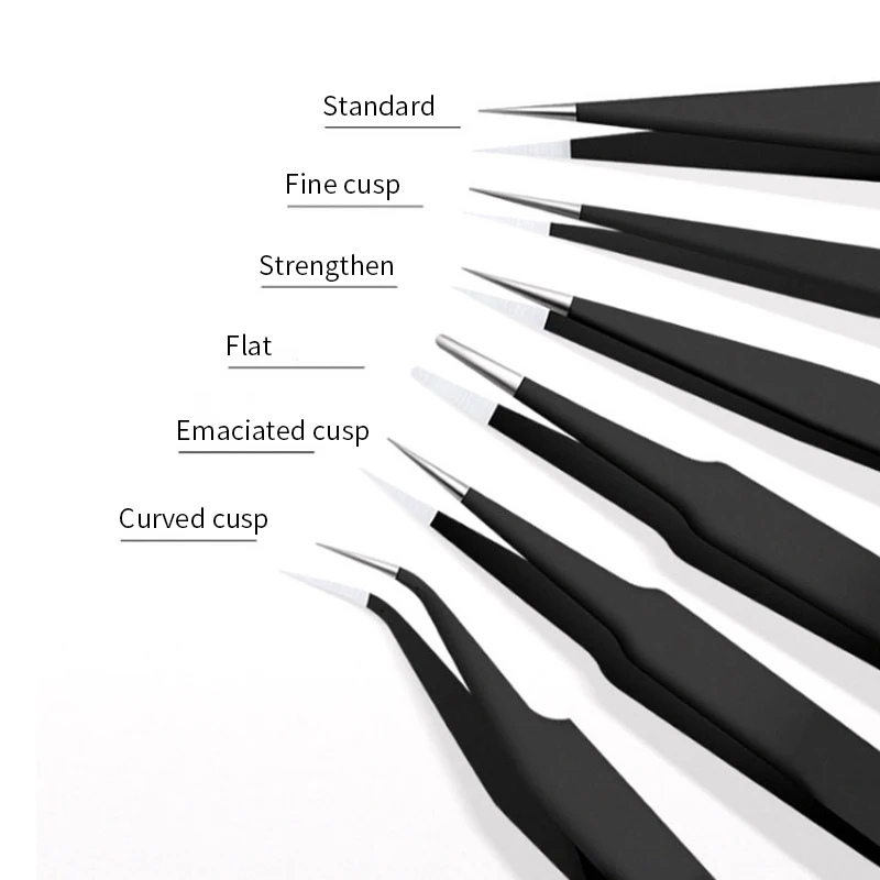 ESD Anti-Static Stainless Steel Tweezers Precision Maintenance Industrial Repair Curved Tool Home Working Model Making Hand Tool precision tweezers tweezer tool esd anti static tweezers