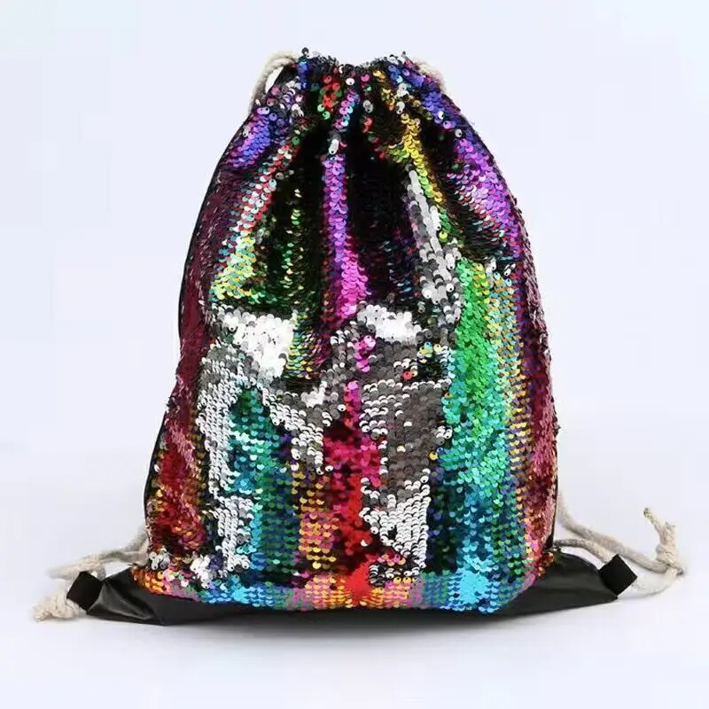 Fashion Women's Color Changing Sequins Drawstring Bag Sports Backpack -  AliExpress