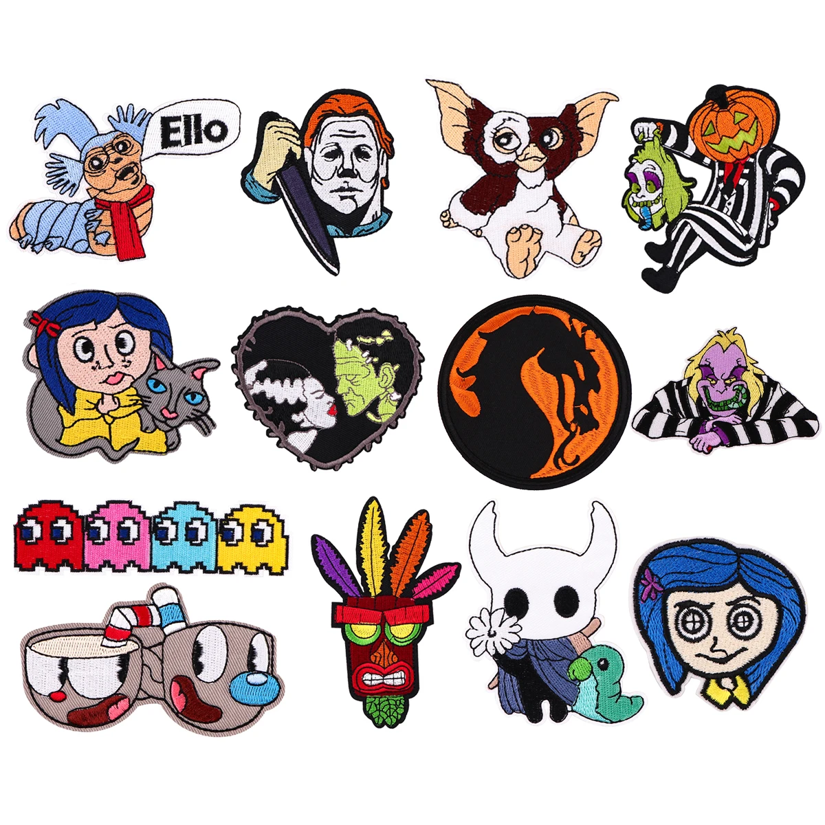 

Retro Game Badge on Backpack Halloween Embroidery Patch Iron On Patches For Clothing Jacket Ironing Sew Clothes Stickers