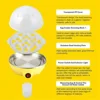Rapid Egg Cooker: 7 Egg Capacity Electric Egg Cooker for Hard Boiled Eggs, Poached Eggs, Scrambled Eggs Pink EU Plug 4