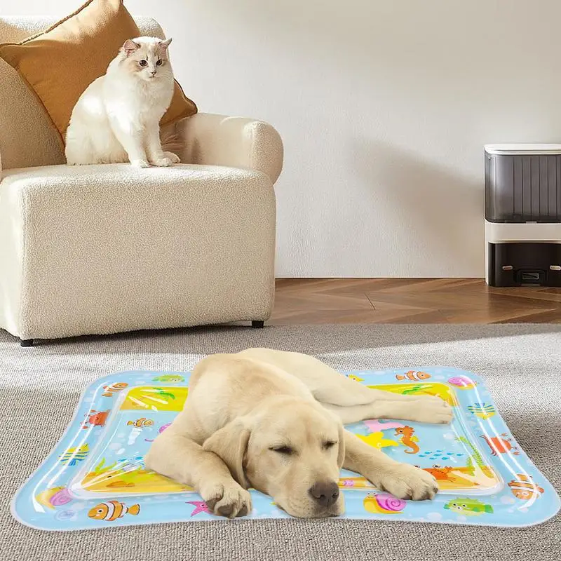 Sensor Water Playmat Thickened Water Sensor Play Mat For Cats Water Sensory Playmat With Fish For Pet Play Water Sensor Mat