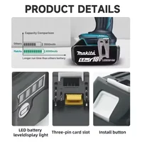 Batterie Makita 18V 6,0Ah 100% originale authentique, batterie lithium-ion rechargeable, remplacement BL1830B L1840B L1850B L1860B 2