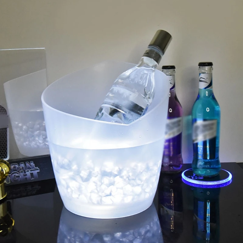 

Colorful LED Oblique Luminous Ice Bucket Bar Wine Trough Water Entertainment TOP ones