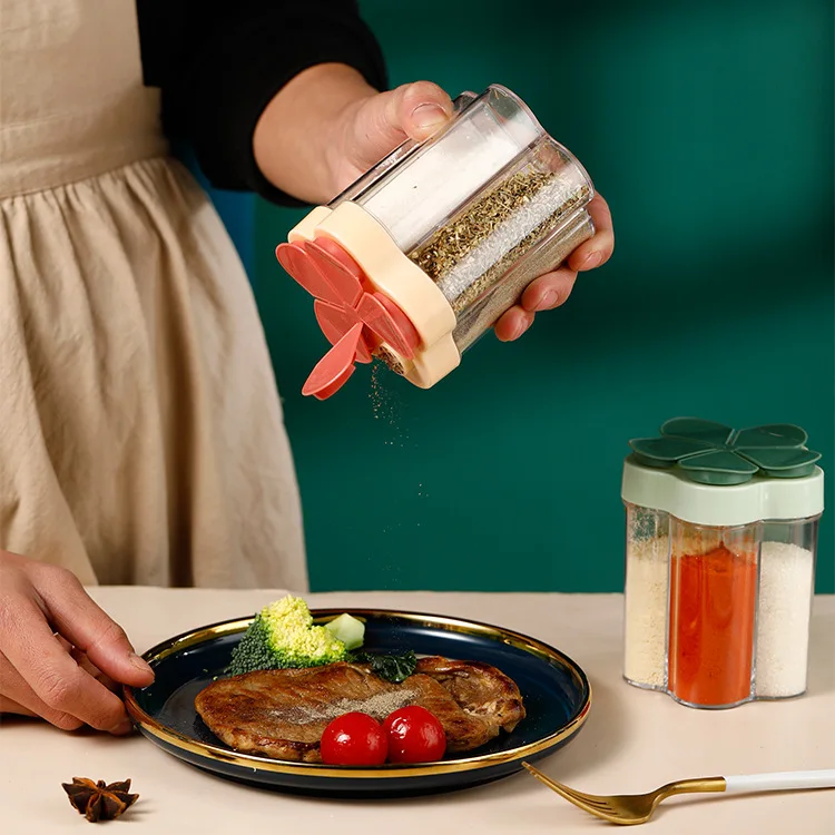 5 IN 1 Jars for Spices Salt and Pepper Kitchen Tool Seasoning Bottle