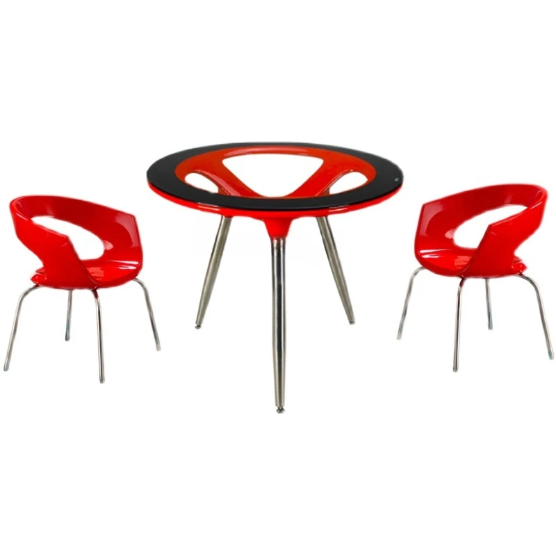 Glasfaser Esstisch Und Stuhl Designer Kreative Sessel Hotel Ausstellungs 304Runden Tisch Ein Tisch Vier Stfuhle