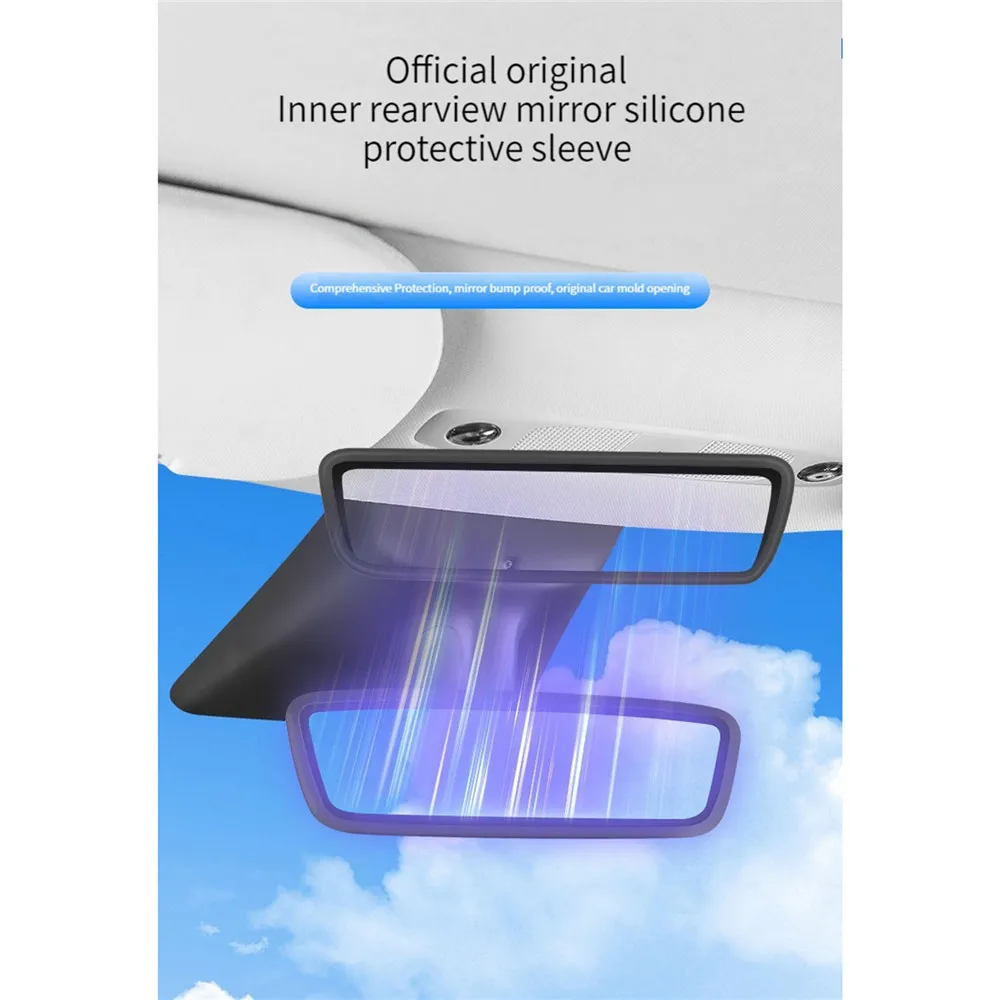 Car Rearview Mirror Silicone Protective Cover Protective Frame Modification Accessories for Model Y/3