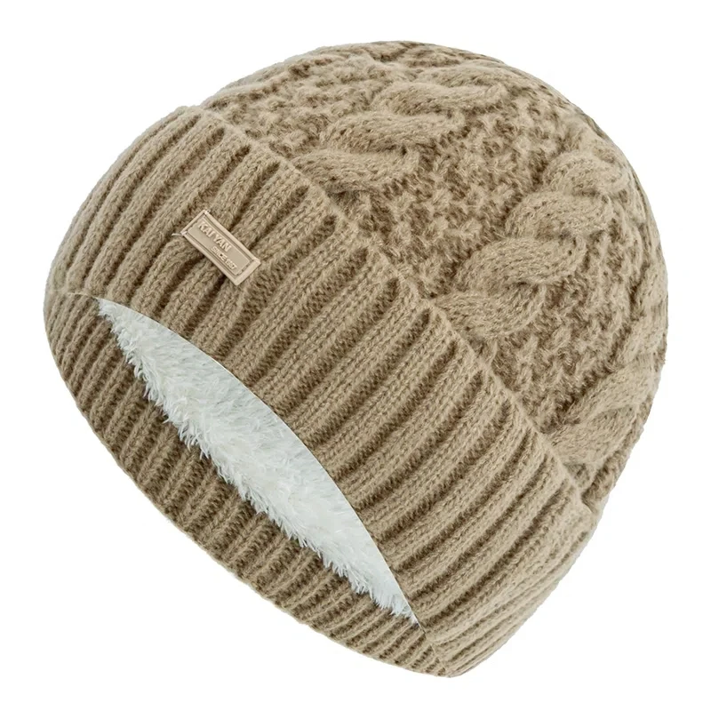 Neue Unisex Wintermütze Mode Streetwear Beanie Mütze für Männer Frauen, Paar Fleece gefüttert warme Strickmütze – Detail 4