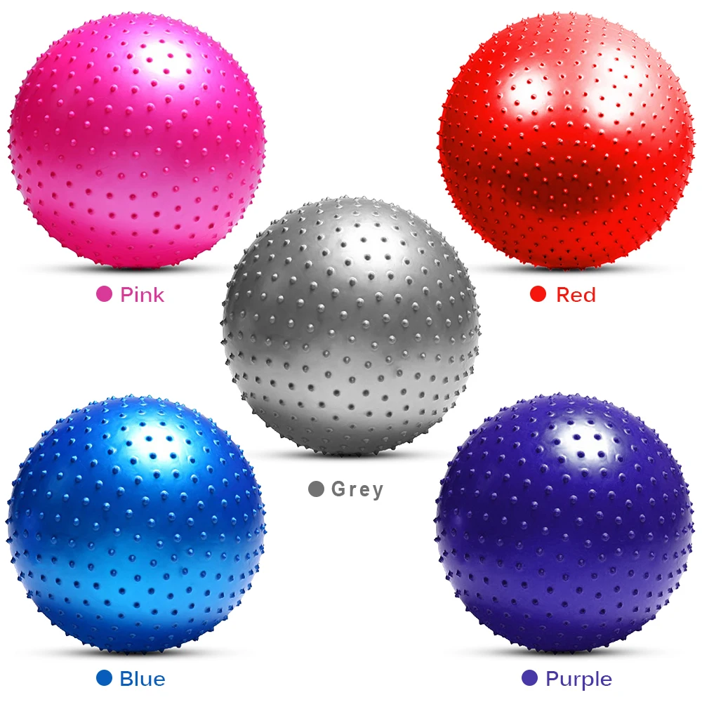 Massage Ball Yoga Ball Fascia Ball 55cm / 65cm / 75cm Pointed Massage BallYoga Ball with Hedgehog Pump Fitness Fitball Pilates
