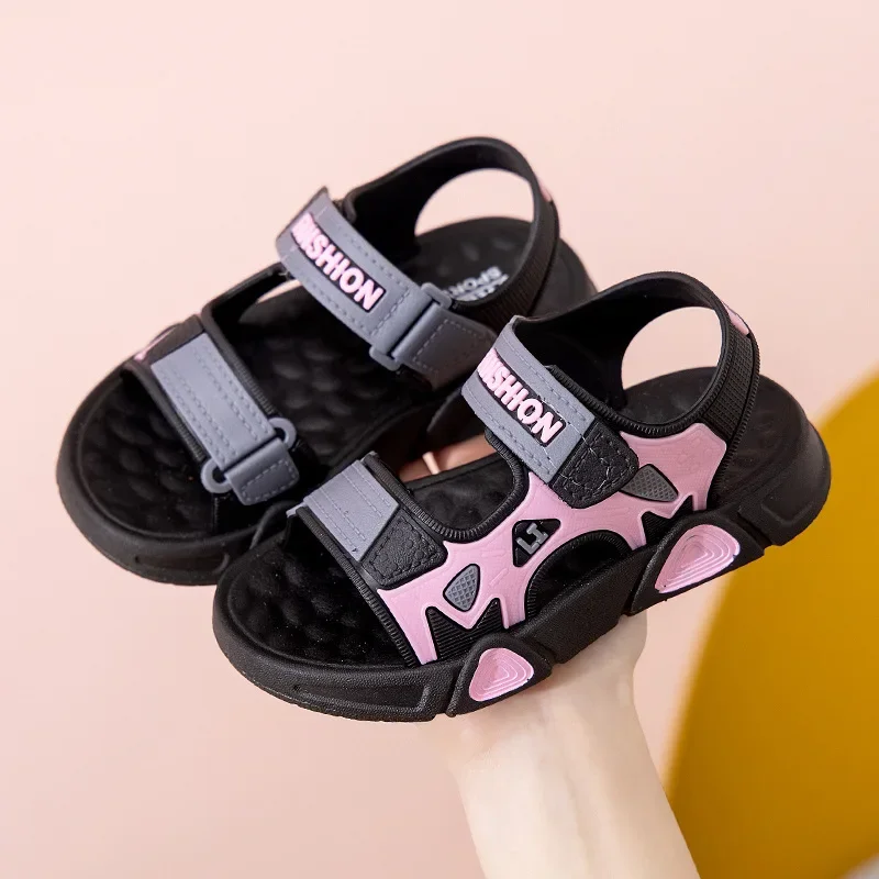 Summer Children's Sandals Casual Soft Sole Beach Shoes Fashion Boys Non-slip Sports Sandals Kids Shoes for Girls Flat