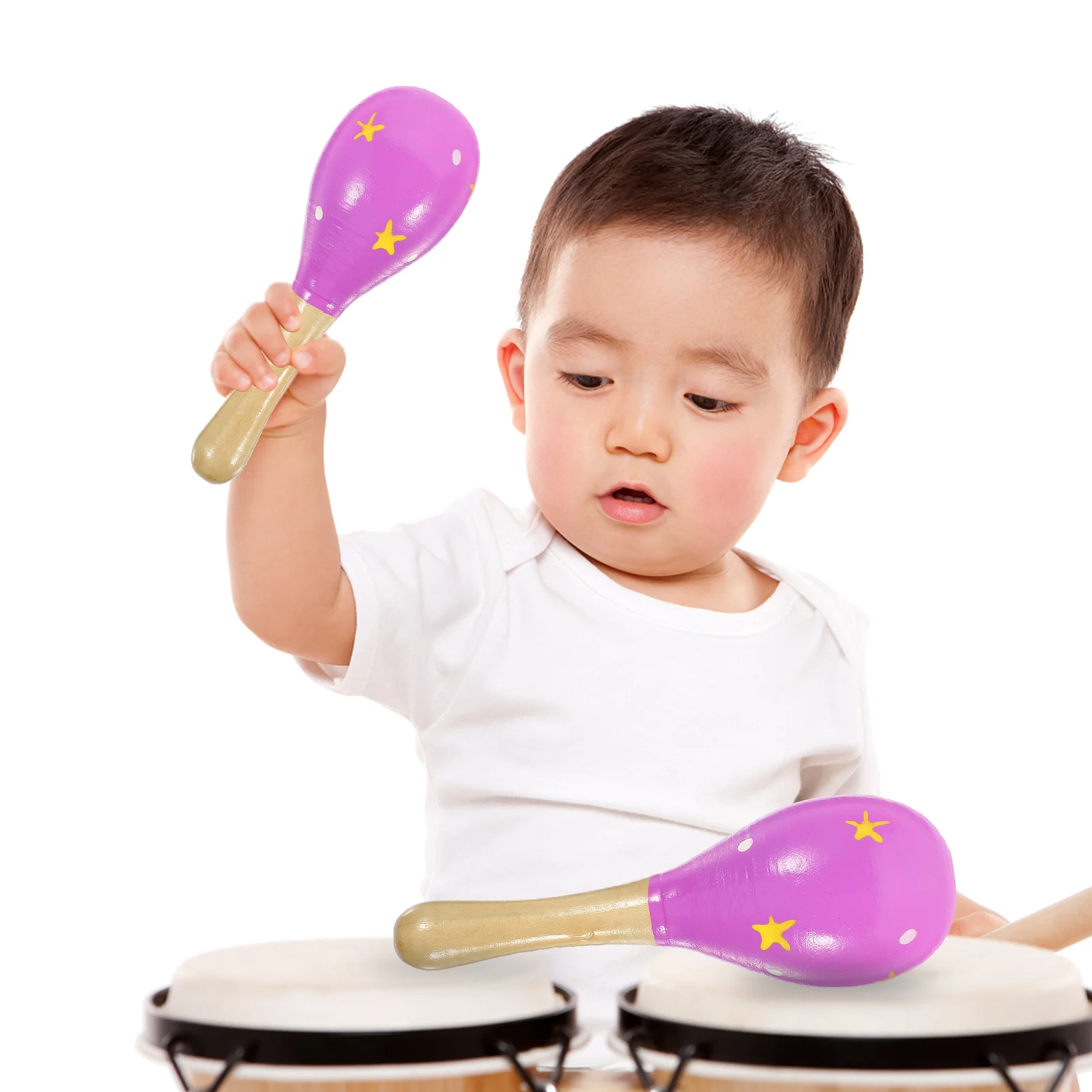 Martillo de arena Maraca de madera, juguetes para niños pequeños, instrumentos musicales